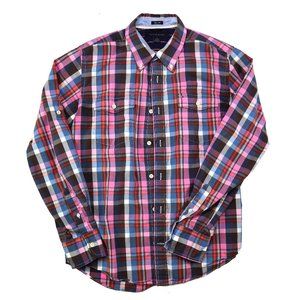 Tommy Hilfiger Slim Fit Pink Plaid Long Sleeve M